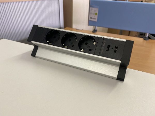 Tischsteckdose/Mehrfachsteckdose Desk Box graualuminium/schwarz