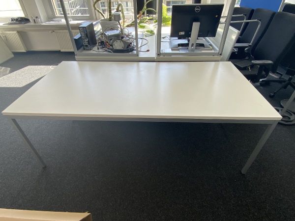 Schreibtisch weißgrau 200x100