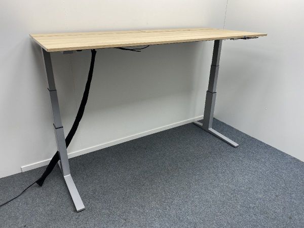 elek. Sitz-, Stehschreibtisch Bene, T-Lift Desk, Eiche, 200x80 cm, Memoryfunktion