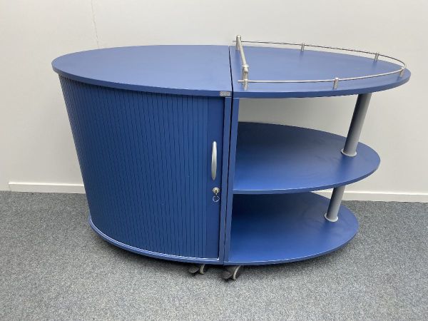 Rollcontainer halbrund KLAIN Büromöbel blau 110x83
