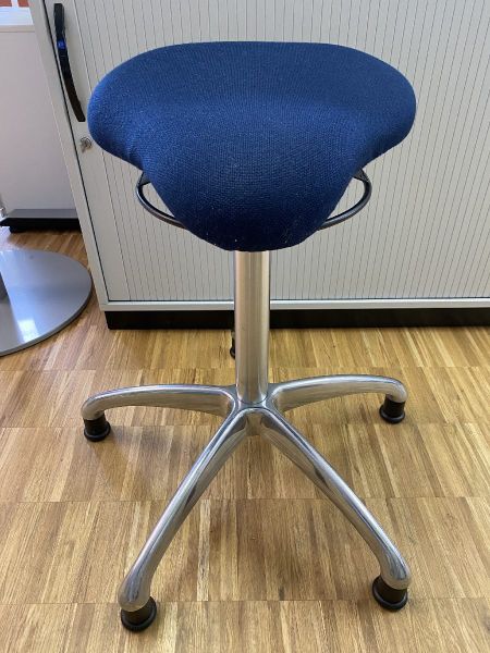 Hocker Steh-Sitzstuhl dunkelblau Höhenverstellbar 60-87 cm