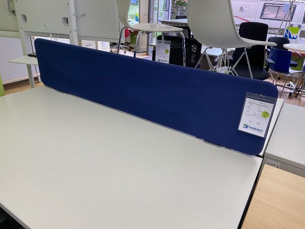 Akustiktrennwand für Schreibtisch, Stoffbespannt - Blau